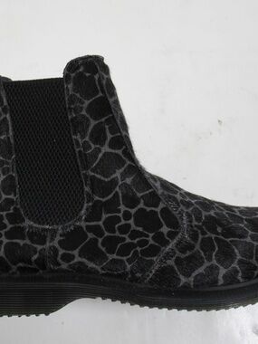 Dr. Martens Women's Flora Animal Print Chelsea Boots Black Grey Hair on 6 US L